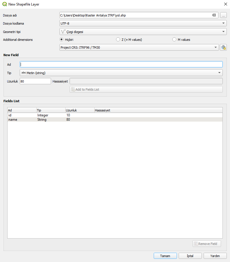Yeni Shape File