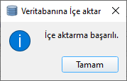 Aktarım Tamamlandı