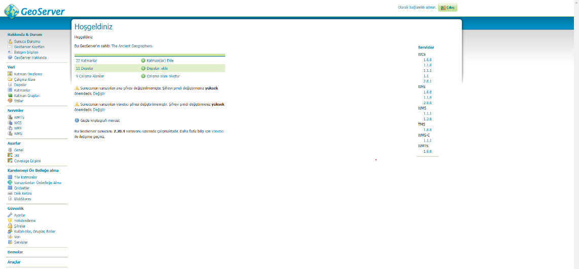 Geoserver Anasayfa