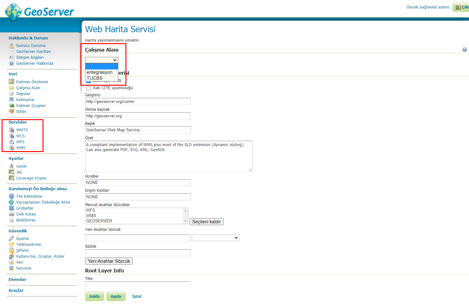 Servis Konfigrasyonu